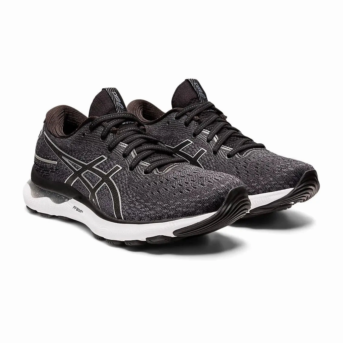 Womens ASICS GEL-Nimbus 24 (Wide) - Black / Pure Silver