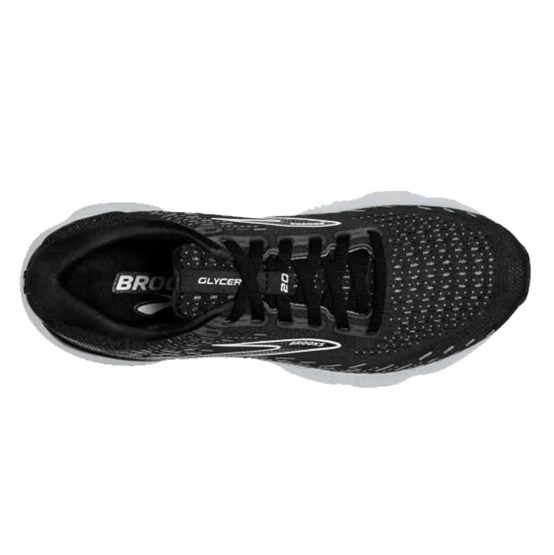 Womens Brooks Glycerin 20 (Wide) - Black / White