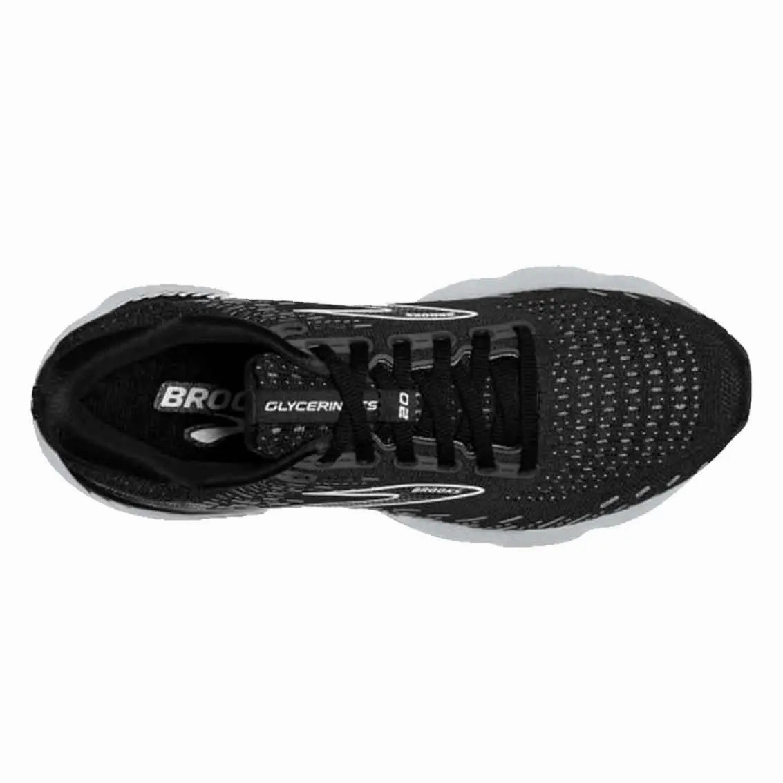 Womens Brooks Glycerin GTS 20 (Wide) - Black / White