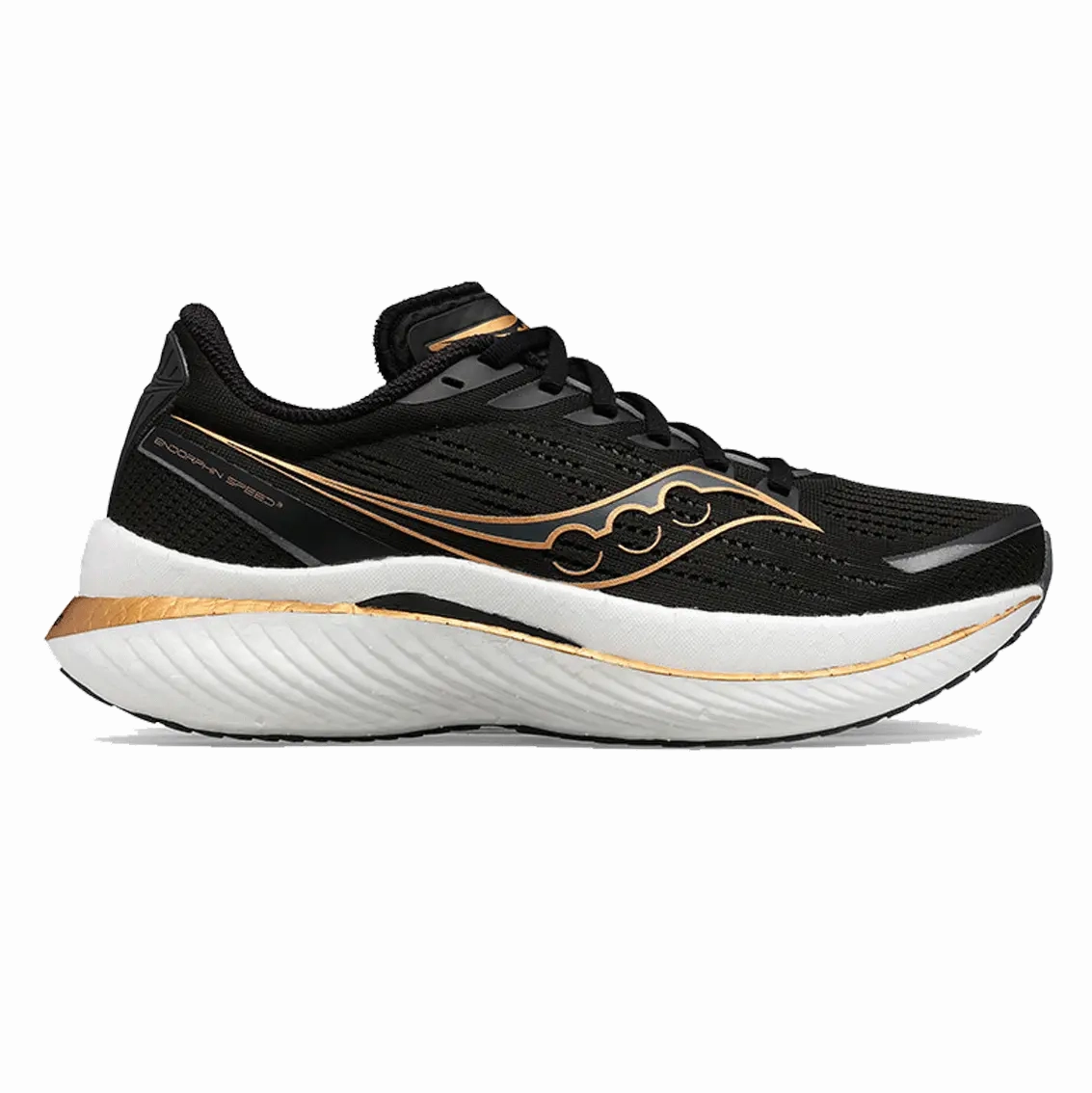 Womens Saucony Endorphin Speed 3 (Wide) - Black / Goldstruck